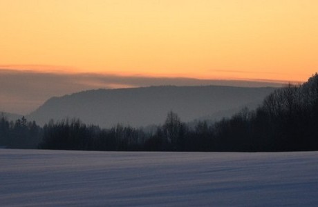 Sunset on snow